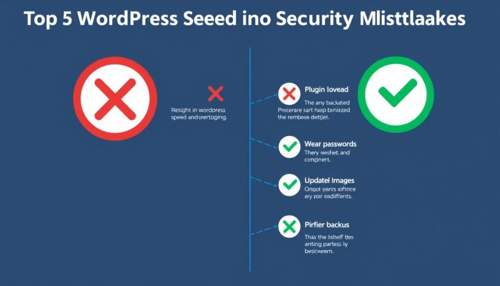 Common WordPress speed optimization 2025 mistakes and their solutions illustrated