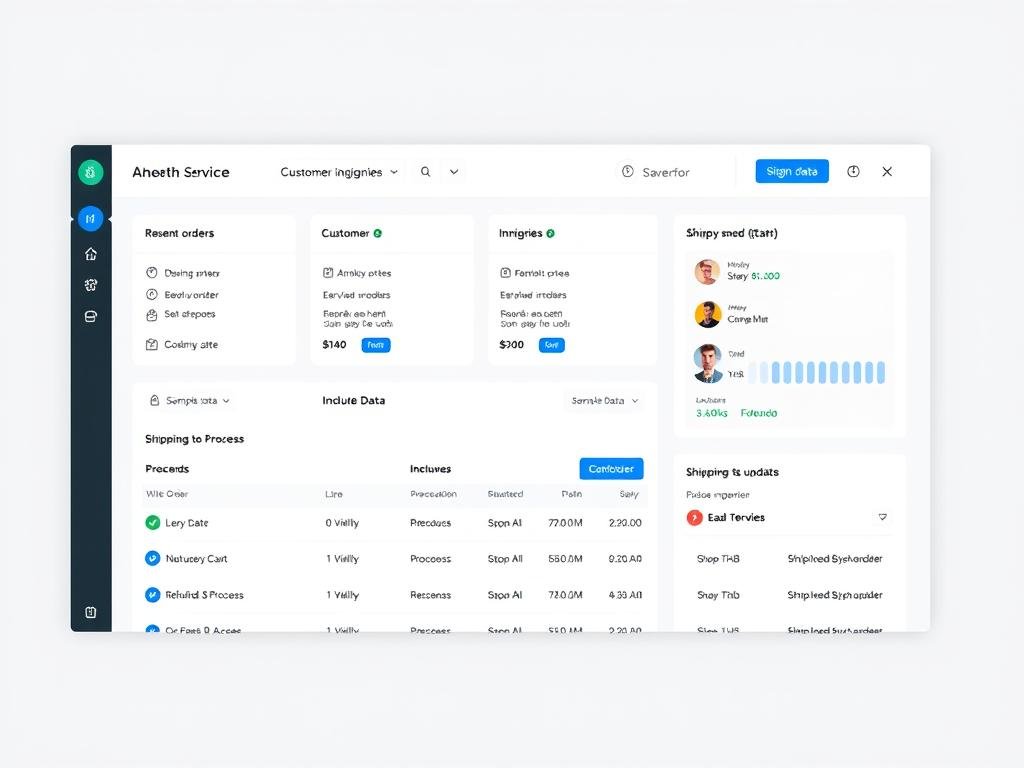 Example of a customer service dashboard for managing dropshipping orders and inquiries
