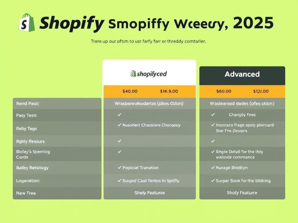 Shopify pricing plans comparison showing features and costs