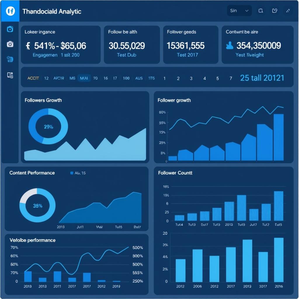 Social media analytics dashboard with performance metrics
