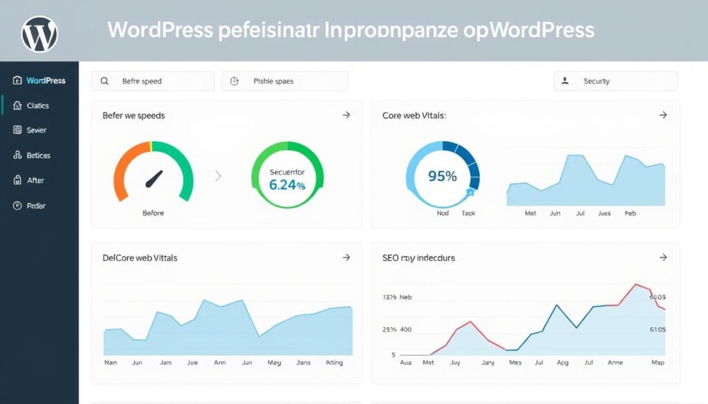 WordPress site performance dashboard showing improved metrics after WordPress speed optimization 2025 techniques